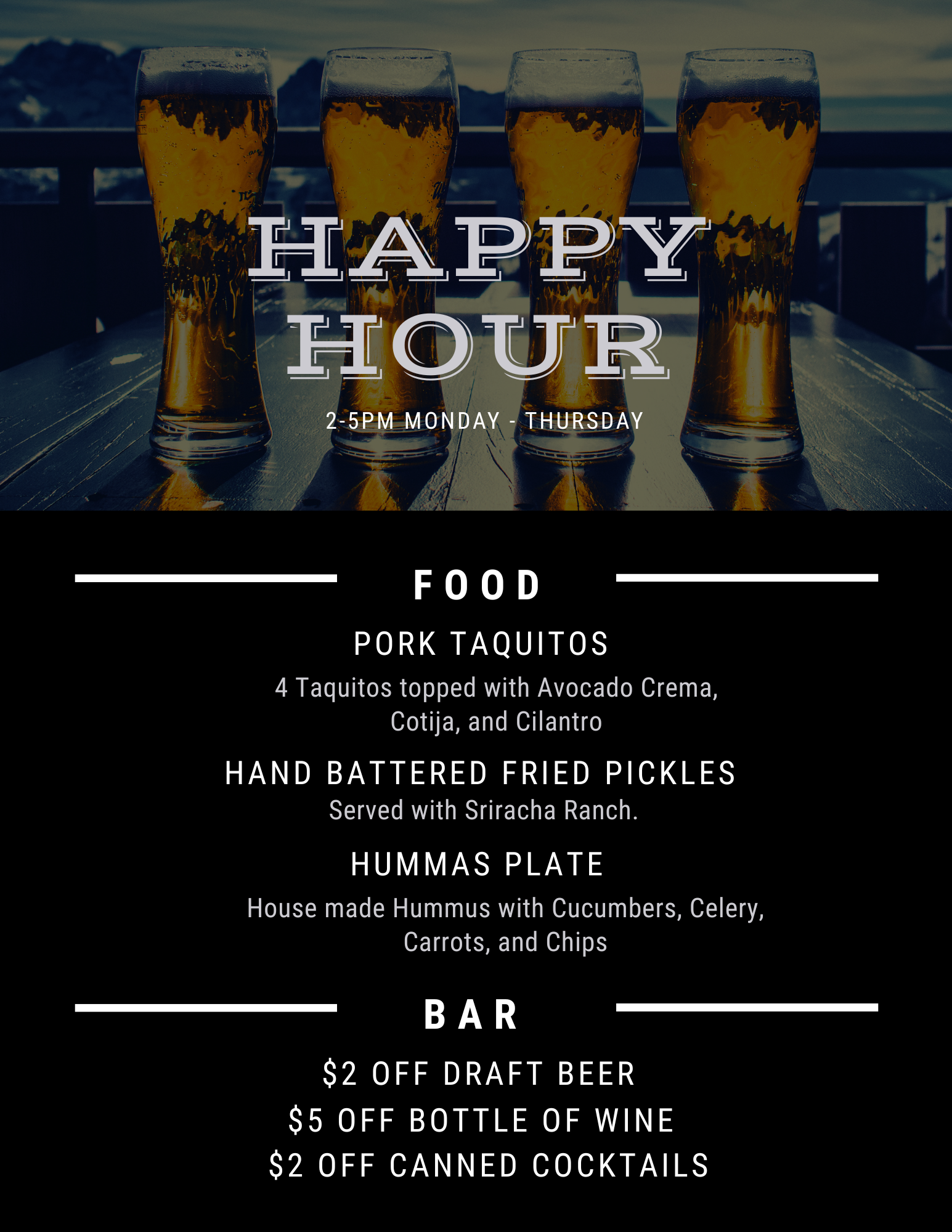 Happy Hour Menu